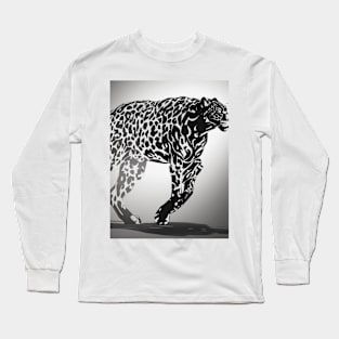 Jaguar Shadow Silhouette Anime Style Collection No. 171 Long Sleeve T-Shirt